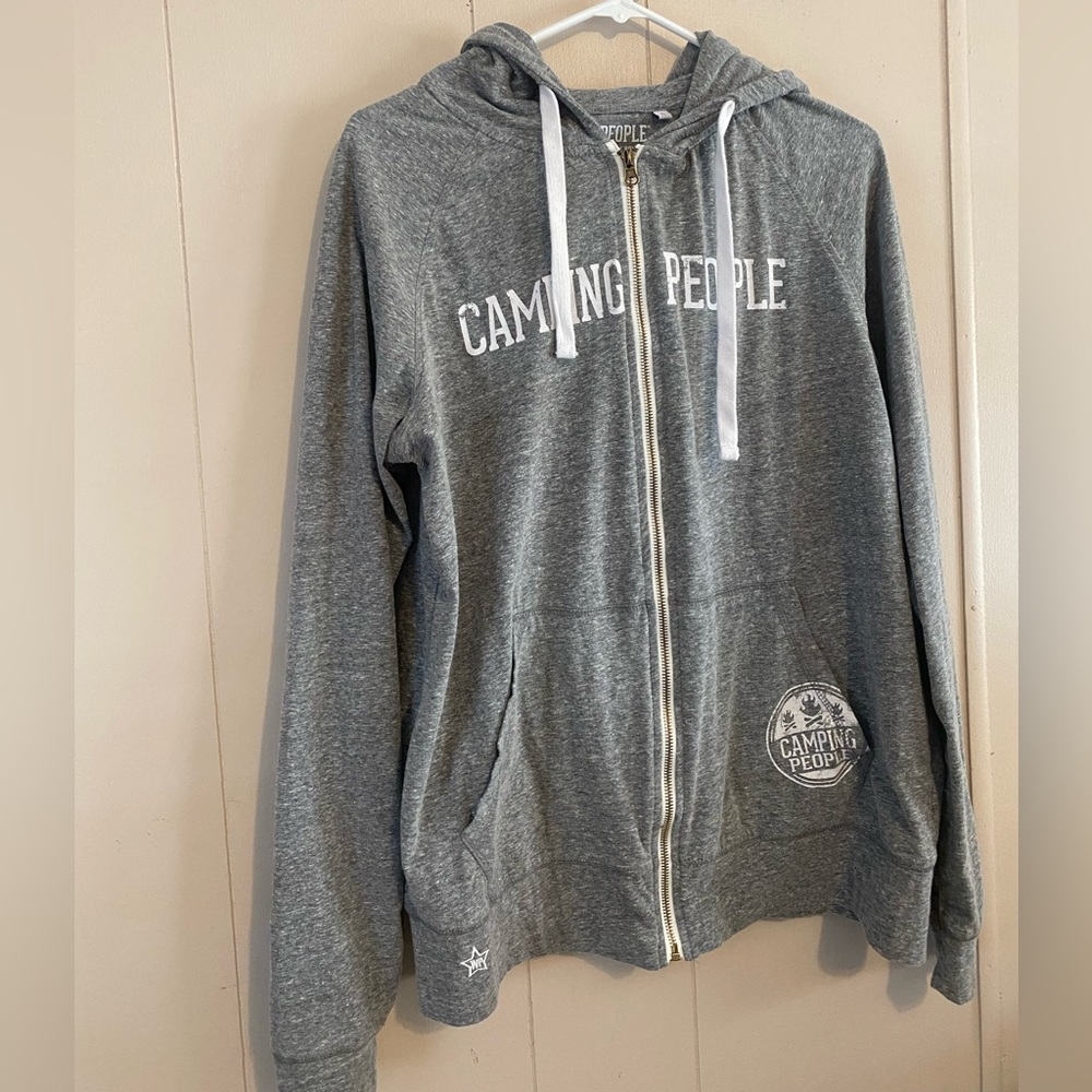 Camping People Zip Up Light Grey Sweatshirt